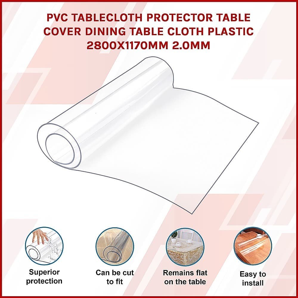 PVC Tablecloth Protector Table Cover Dining Table Cloth Plastic 2800x1170mm 2.0mm - V63-838811 PVC Tablecloth Protector Table Cover Dining Table Cloth Plastic 2800x1170mm 2.0mm - Image 3
