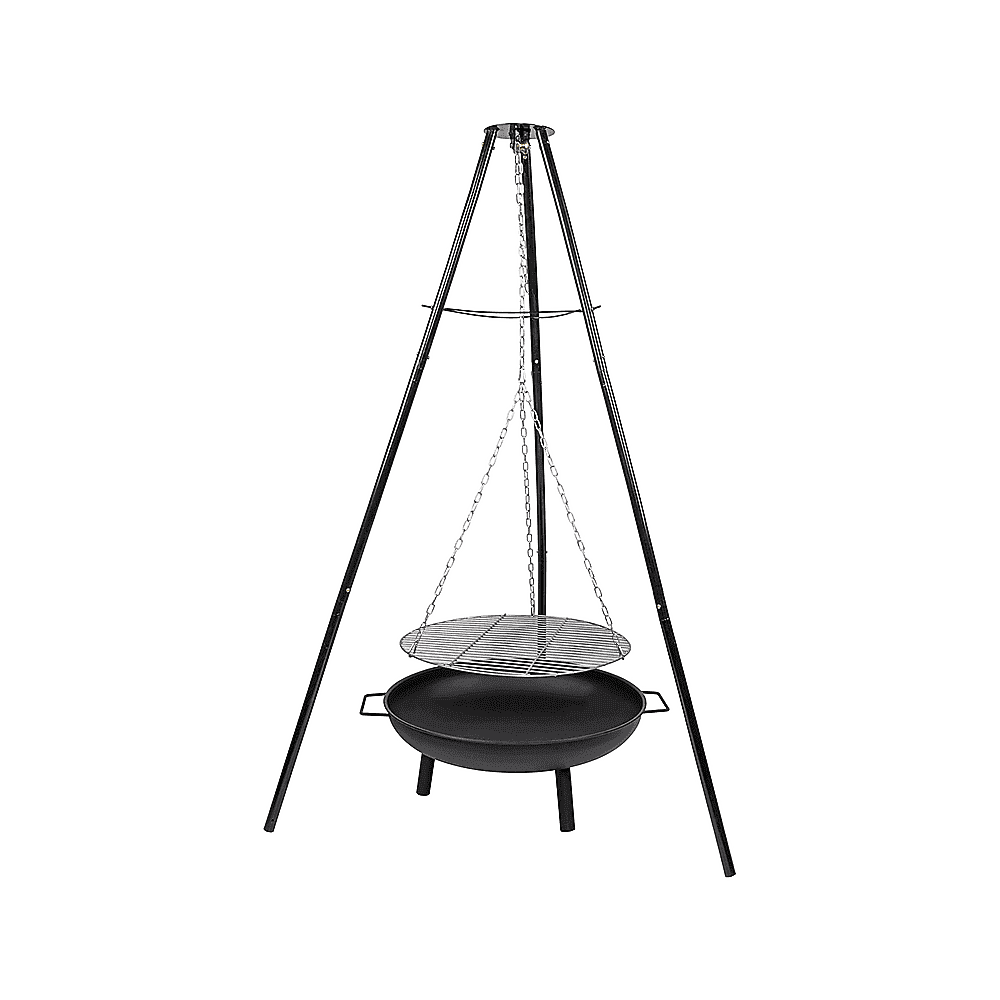 Tripod Garden Fire Pit BBQ – Cast Iron & Steel Round Outdoor Fire Bowl - V63-838851 Tripod Garden Fire Pit BBQ – Cast Iron & Steel Round Outdoor Fire Bowl