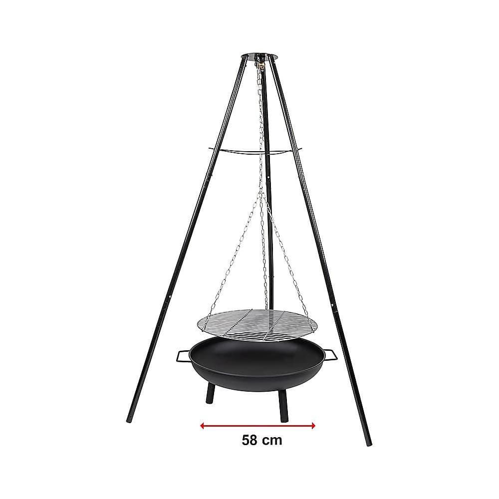 Tripod Garden Fire Pit BBQ – Cast Iron & Steel Round Outdoor Fire Bowl - V63-838851 Tripod Garden Fire Pit BBQ – Cast Iron & Steel Round Outdoor Fire Bowl - Image 11