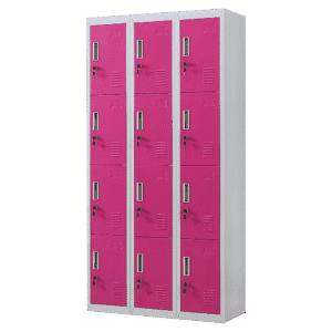 12-Door Locker for Office Gym Shed School Home Storage - Standard Lock with 2 Keys