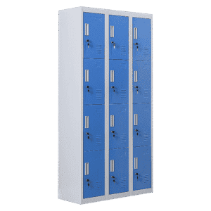 12-Door Locker for Office Gym Shed School Home Storage - Standard Lock with Keys