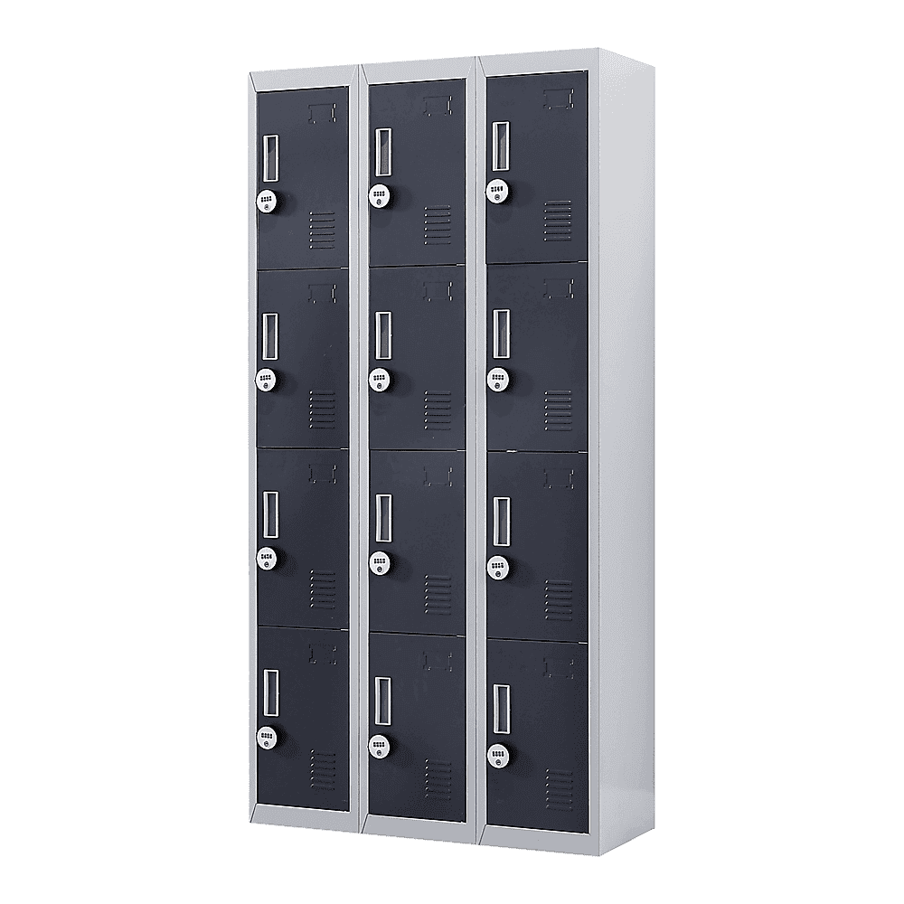 12-Door Locker for Office Gym Shed School Home Storage - 4-Digit Combination Lock - V63-839041 12-Door Locker for Office Gym Shed School Home Storage - 4-Digit Combination Lock