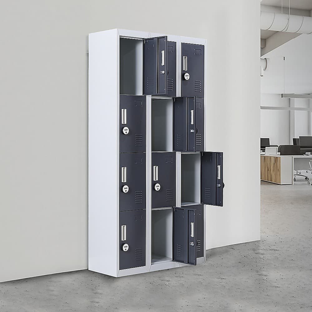 12-Door Locker for Office Gym Shed School Home Storage - 4-Digit Combination Lock - V63-839041 12-Door Locker for Office Gym Shed School Home Storage - 4-Digit Combination Lock - Image 2