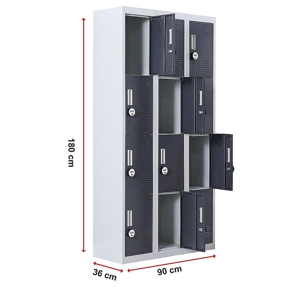 12-Door Locker for Office Gym Shed School Home Storage - 4-Digit Combination Lock - V63-839041 12-Door Locker for Office Gym Shed School Home Storage - 4-Digit Combination Lock - Image 12
