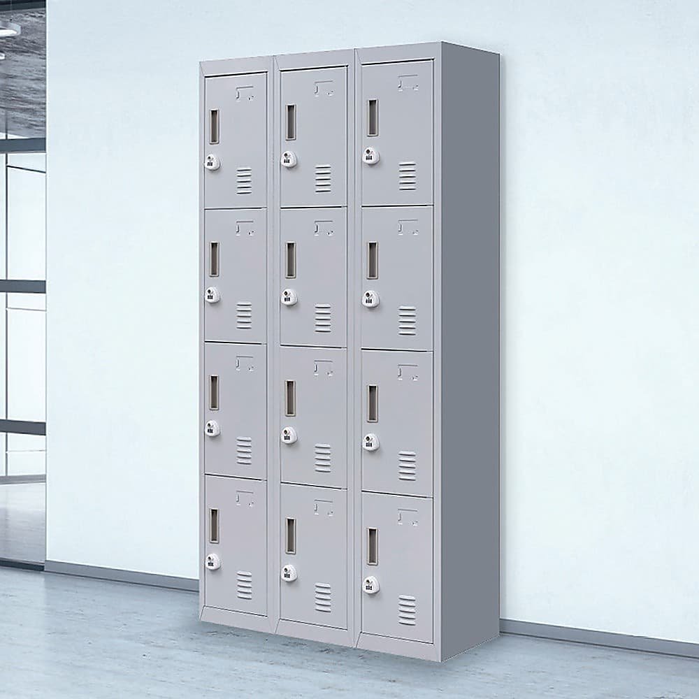 12-Door Locker for Office Gym Shed School Home Storage - 3-Digit Combination Lock - V63-839071 12-Door Locker for Office Gym Shed School Home Storage - 3-Digit Combination Lock