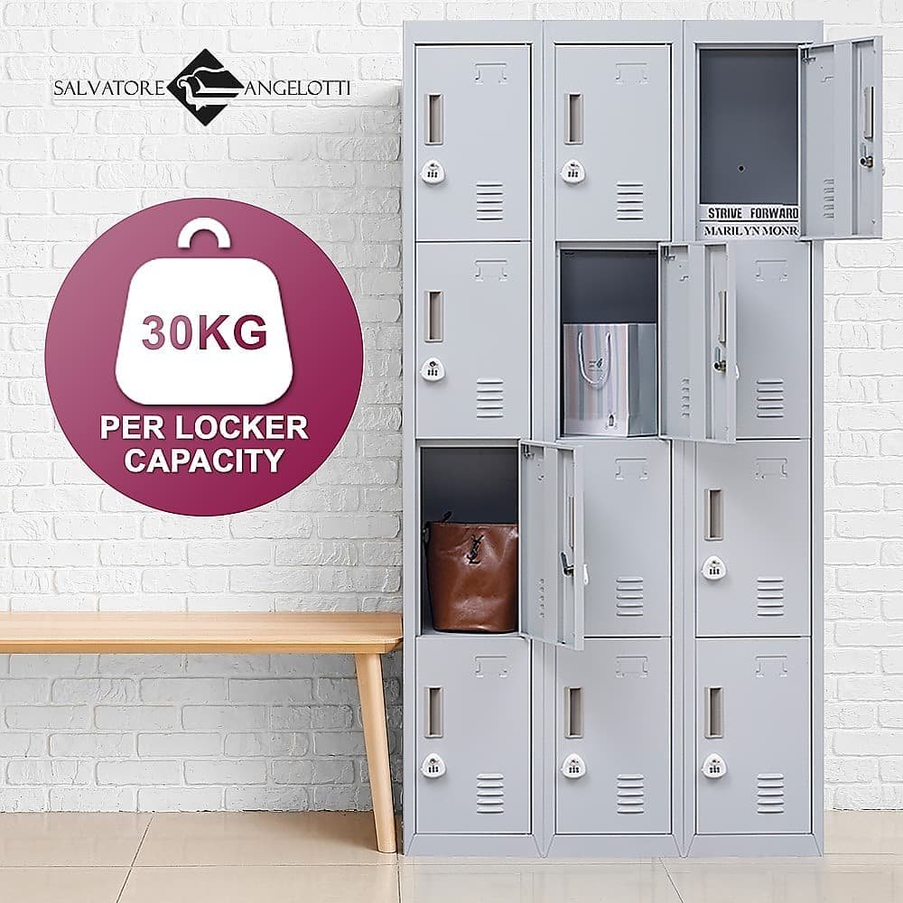 12-Door Locker for Office Gym Shed School Home Storage - 3-Digit Combination Lock - V63-839071 12-Door Locker for Office Gym Shed School Home Storage - 3-Digit Combination Lock - Image 9