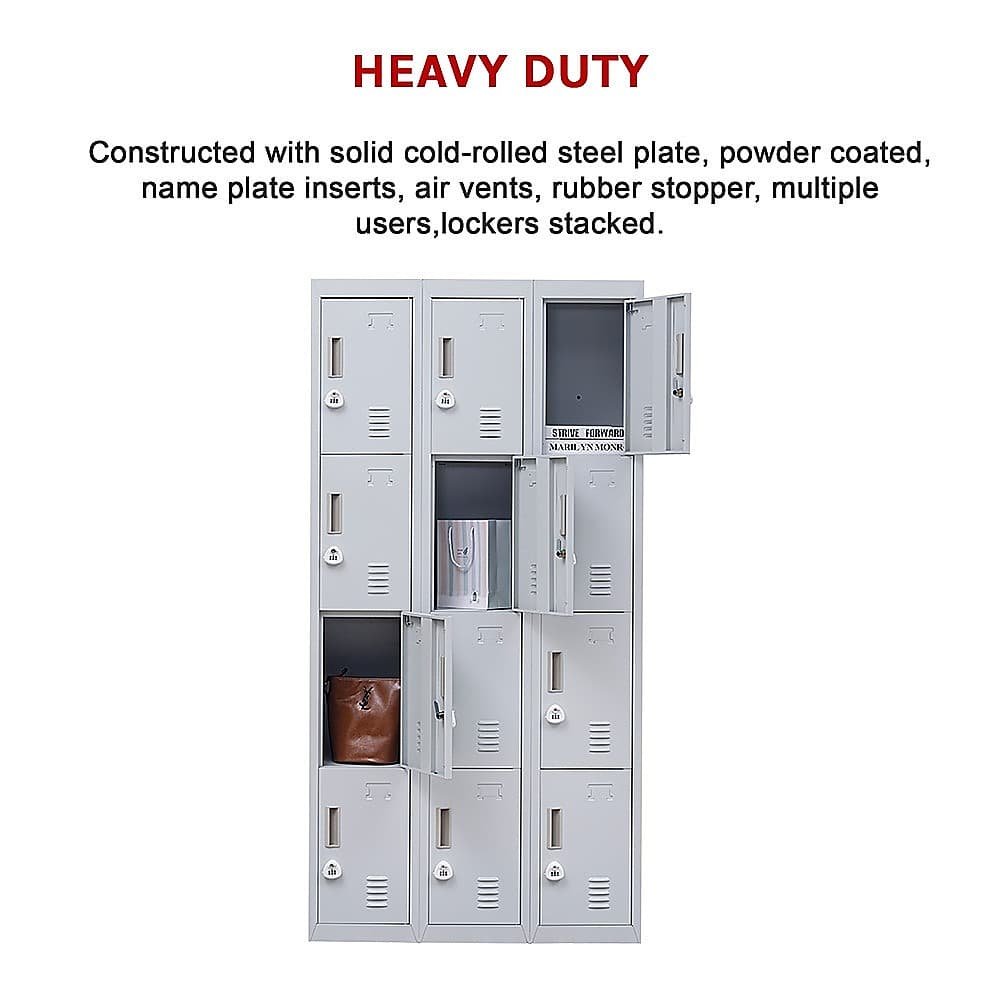 12-Door Locker for Office Gym Shed School Home Storage - 3-Digit Combination Lock - V63-839071 12-Door Locker for Office Gym Shed School Home Storage - 3-Digit Combination Lock - Image 10