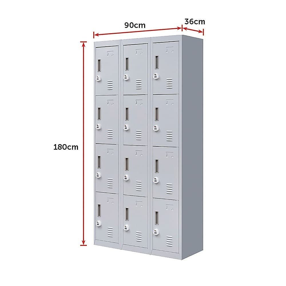 12-Door Locker for Office Gym Shed School Home Storage - 3-Digit Combination Lock - V63-839071 12-Door Locker for Office Gym Shed School Home Storage - 3-Digit Combination Lock - Image 11