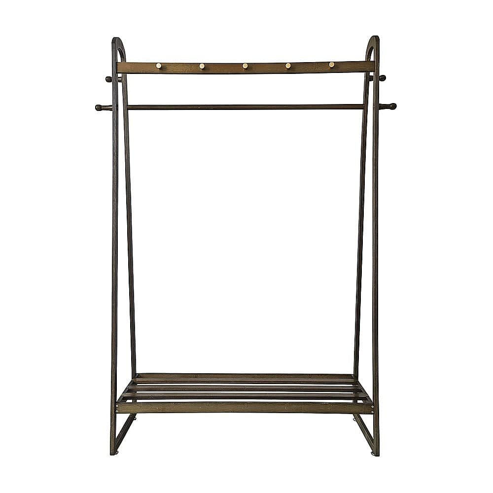 Dark Wood 160x100cm Clothes Rack Slim Stylish Space Saving - V63-840821 V63 840821 219282 03