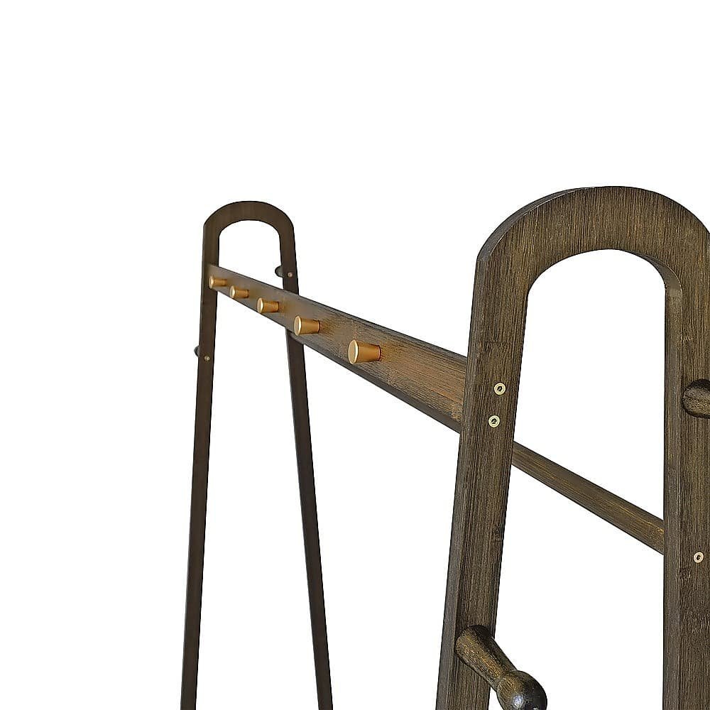 Dark Wood 160x100cm Clothes Rack Slim Stylish Space Saving - V63-840821 V63 840821 219282 06