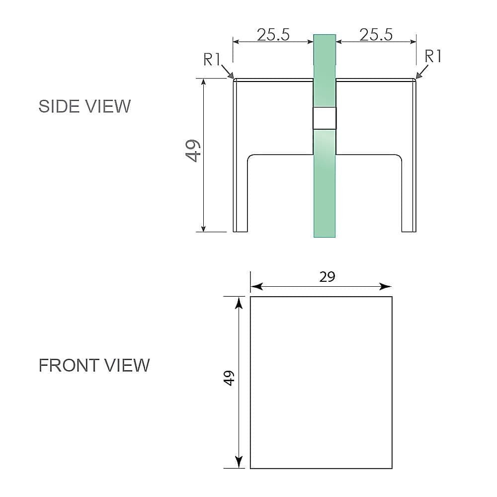 Brass Shower Door Square Double Pull Handle in Black - V63-930331 V63 930331 201143 05