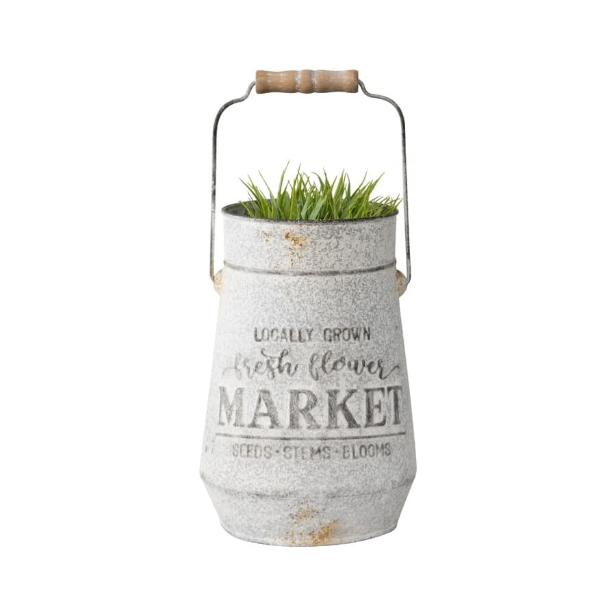 Distressed Flower Market Planter w Handle 26cm - V637-11041PLN V637 11041PLN 202508251445 02