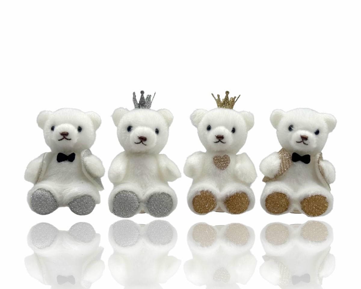 bulk 24 Xmas Gold/Silver Teddy Bear Sitting Assort 7cm - V637-XMS34608 V637 XMS34608 202508260840 00
