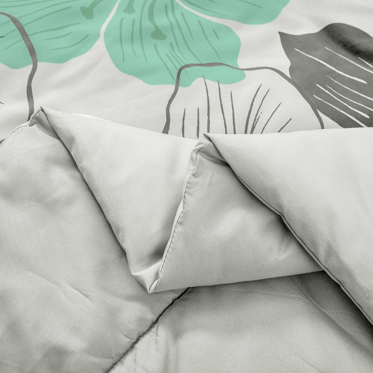 Floral Comforter Set, King Size, Green Floral 3-Piece Bedding, Lightweight Microfiber - V745-MAB010684AJ3 V745 MAB010684AJ3 191325 06