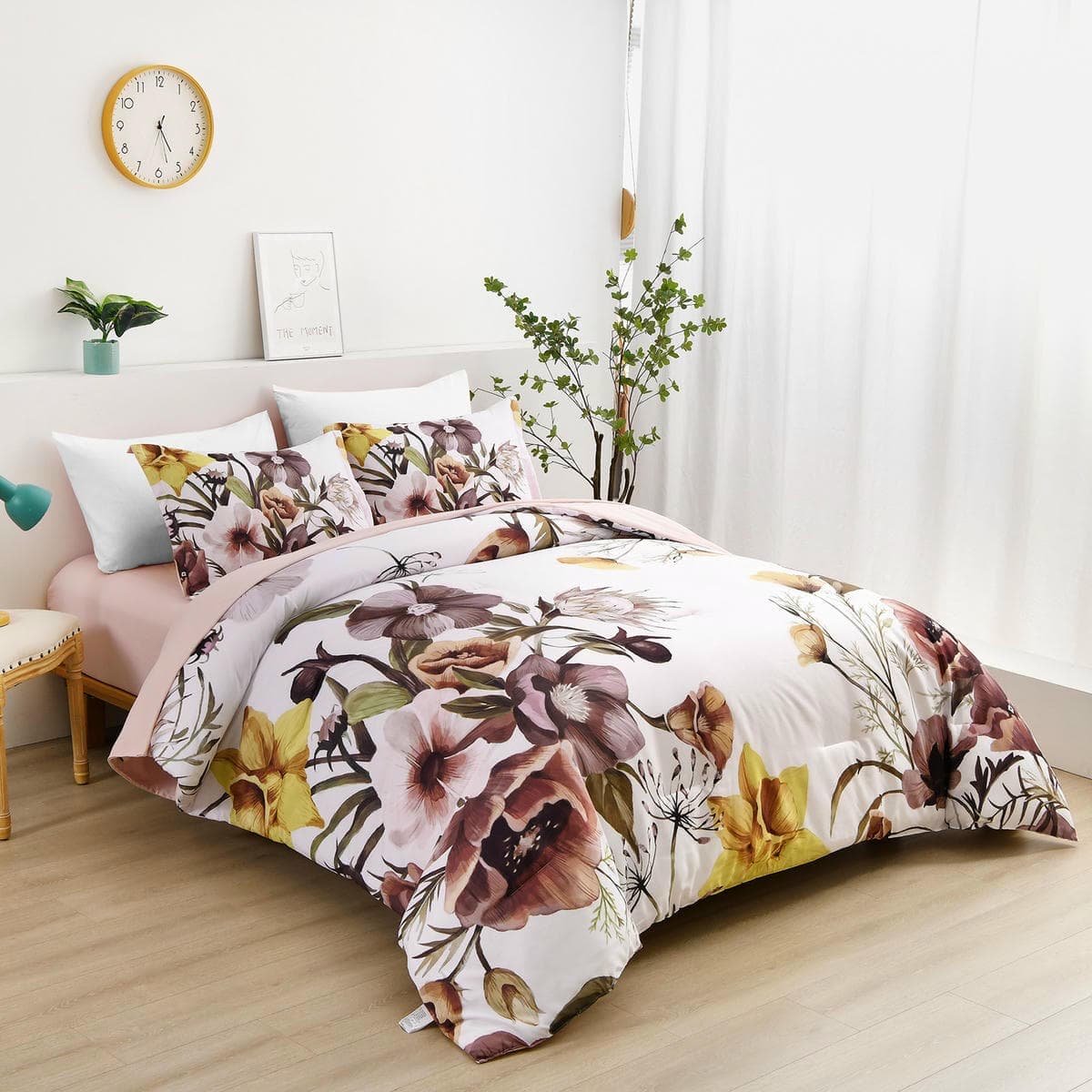 Floral Comforter Set, King Size, Blush Floral 3-Piece Bedding, Soft Microfiber for All Seasons - V745-MAB010807AJ3 V745 MAB010807AJ3 191332 04