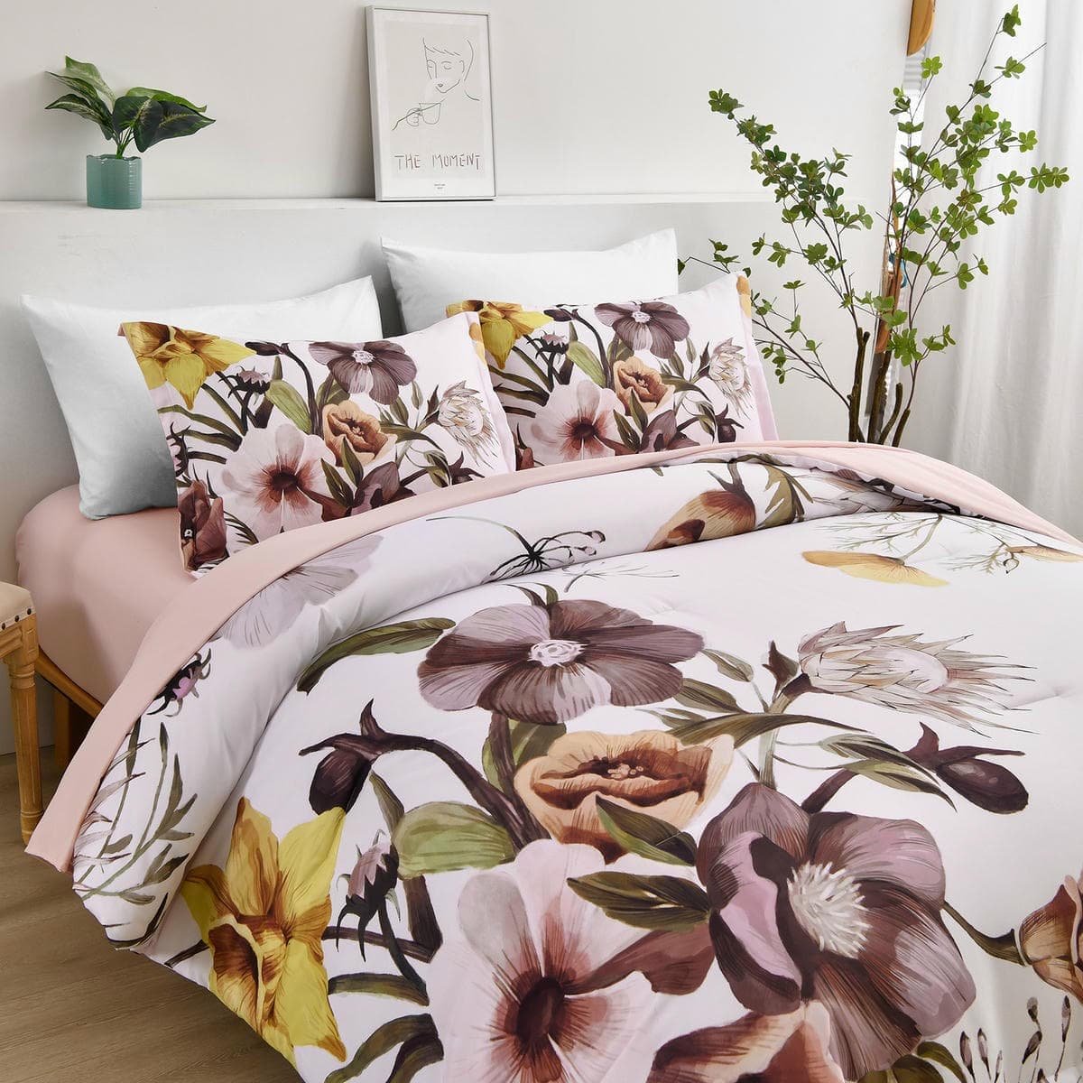 Floral Comforter Set, King Size, Blush Floral 3-Piece Bedding, Soft Microfiber for All Seasons - V745-MAB010807AJ3 V745 MAB010807AJ3 191332 05