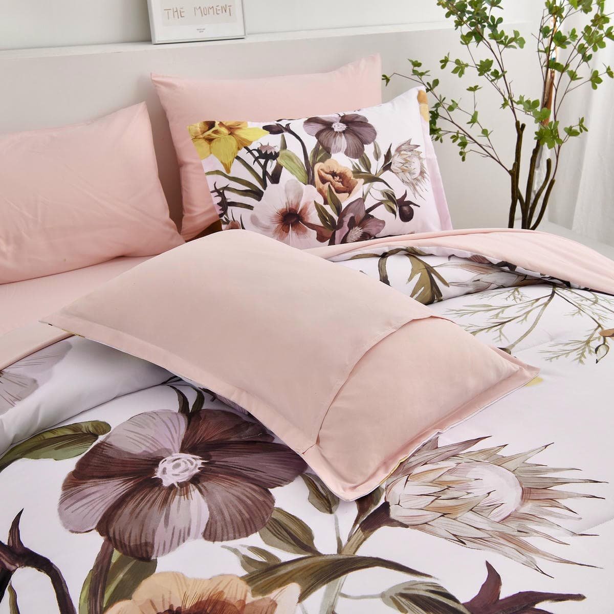 Floral Comforter Set, King Size, Blush Floral 3-Piece Bedding, Soft Microfiber for All Seasons - V745-MAB010807AJ3 V745 MAB010807AJ3 191332 06