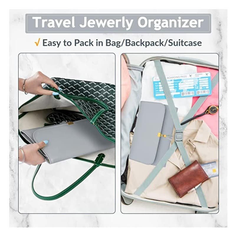 Foldable Jewelry Storage Travel Organizer - Portable Multi-Compartment Jewelry Case for Rings, Earrings, and More - V888-Elosung11966 V888 ELOSUNG11966 211069 03