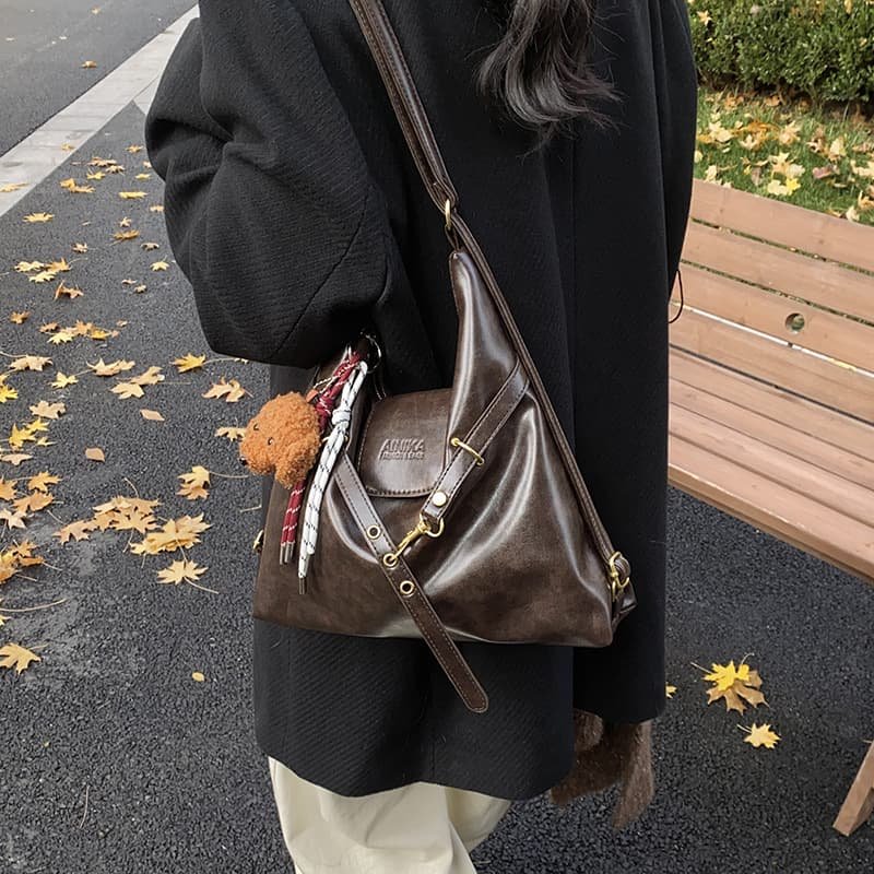 Brown Elegant Faux Leather Shoulder Bag with Adjustable Strap - V888-Elosung12843 V888 ELOSUNG12843 213535 03