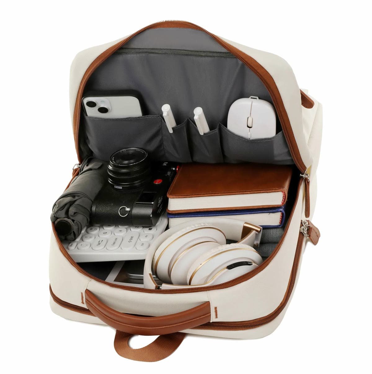 Pink Minimalist USB Charging Laptop Backpack - Elegant and Spacious Travel Bag - V888-Elosung12957 V888 ELOSUNG12957 213857 01