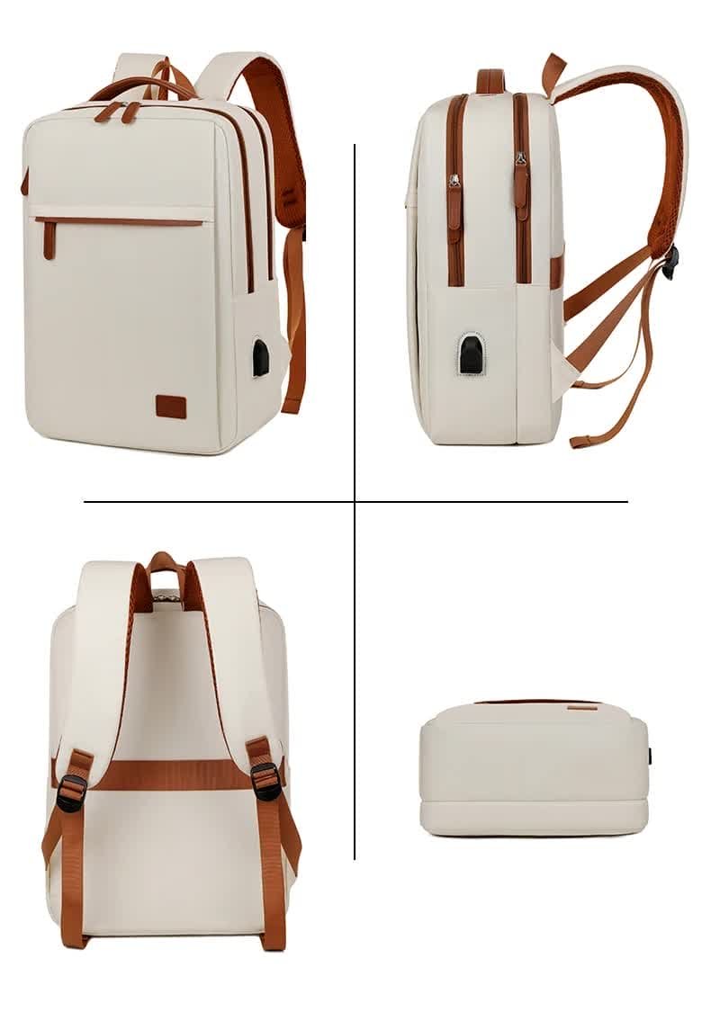 Pink Minimalist USB Charging Laptop Backpack - Elegant and Spacious Travel Bag - V888-Elosung12957 V888 ELOSUNG12957 213857 04
