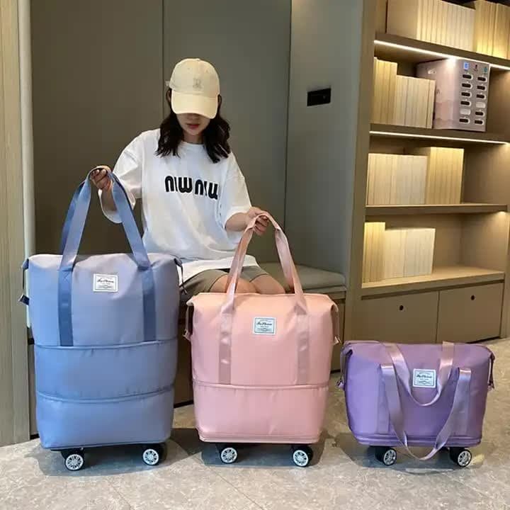 Blue Large Capacity Travel Bag with Expandable Design, Waterproof & Wet-Dry Separation, 360° Spinner Wheels - Ideal for Students, Business, and Maternity - V888-Elosung13072 V888 ELOSUNG13072 210216 02