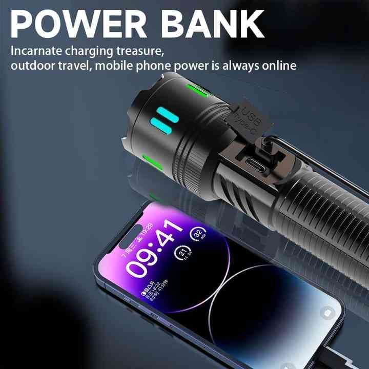 Gift Box Rechargeable High-Power Emergency Flashlight - Super Bright Portable Outdoor Patrol Torch with Digital Display - V888-Elosung13555 V888 ELOSUNG13555 212164 01
