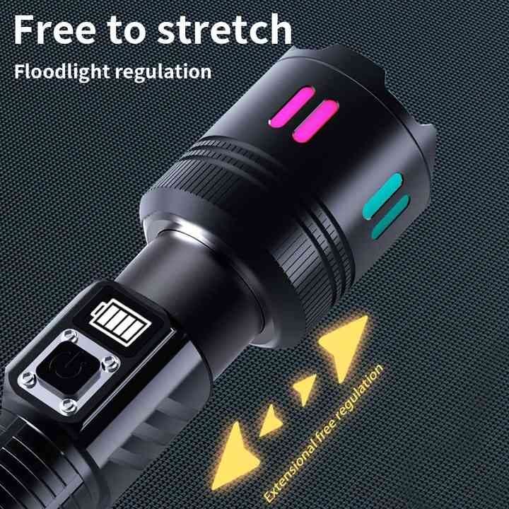 Gift Box Rechargeable High-Power Emergency Flashlight - Super Bright Portable Outdoor Patrol Torch with Digital Display - V888-Elosung13555 V888 ELOSUNG13555 212164 02