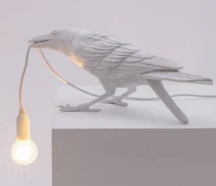 White Bird Sitting Shape Nordic Resin Bird Wall Lamp - Creative Animal Bedside Decorative USB Night Light, Stylish Bird Perched Lamp for Bedroom and Living Room - V888-Elosung13813 V888 ELOSUNG13813 213429 00