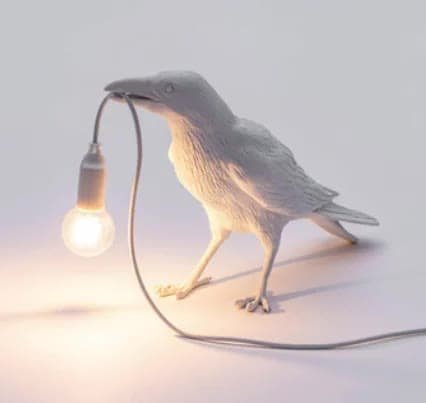 White Bird Standing Shape Nordic Resin Bird Wall Lamp - Creative Animal Bedside Decorative USB Night Light, Stylish Bird Perched Lamp for Bedroom and Living Room - V888-Elosung13814 V888 ELOSUNG13814 213428 00