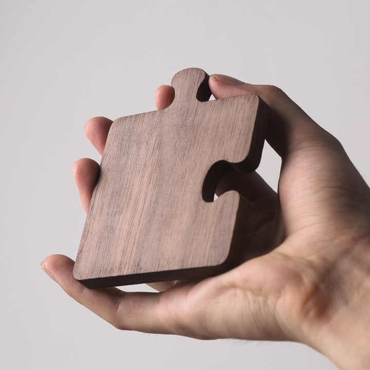 Light Yellow Natural Black Walnut Wooden Coasters, Heat-Resistant Tea Cup Pads, Puzzle-Shaped Drink Mats, Eco-Friendly Tea Accessories Set - V888-Elosung13837 V888 ELOSUNG13837 212893 02