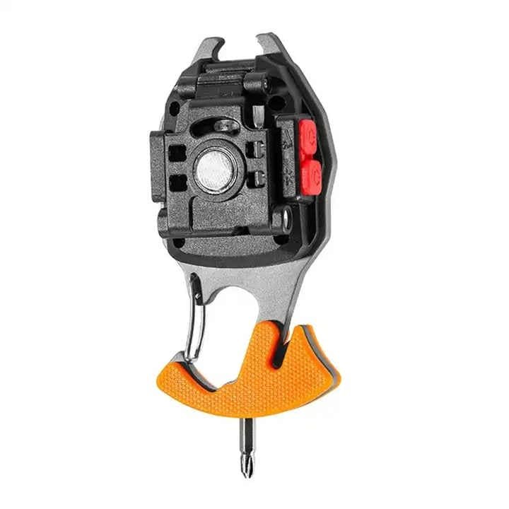 2PCS Orange Multi-Function COB Work Light with Carabiner - 500LM Flashlight, Lighter & More - V888-Elosung18101 V888 ELOSUNG18101 202503211652 01