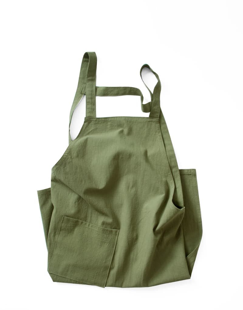 Green Cotton Linen H-Back Apron - Solid Color Kitchen Cooking Apron with Pocket - V888-Elosung21362 V888 ELOSUNG21362 202502261745 01