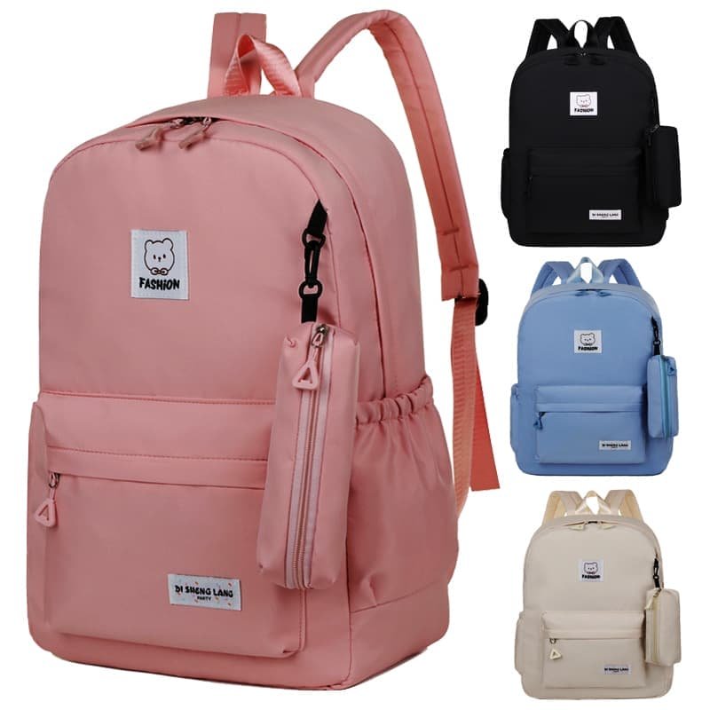 Pink Large Capacity Travel Backpack for Girls - Waterproof School Bag with Detachable Pencil Case - V888-Elosung23137 V888 ELOSUNG23137 202503211825 01
