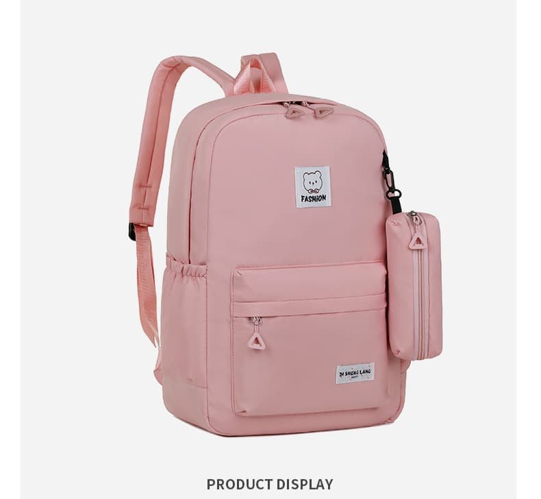 Pink Large Capacity Travel Backpack for Girls - Waterproof School Bag with Detachable Pencil Case - V888-Elosung23137 V888 ELOSUNG23137 202503211825 04