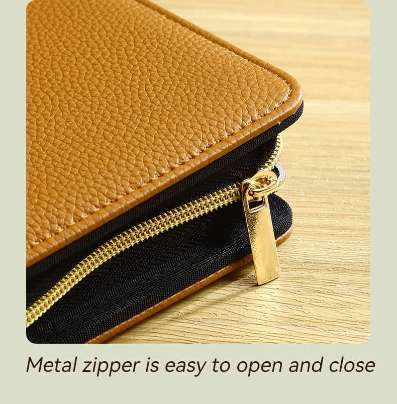 Brown PU Leather Zippered Photo Album - Holds 240 3 Prints" - V888-Elosung26659 V888 ELOSUNG26659 202505131842 06