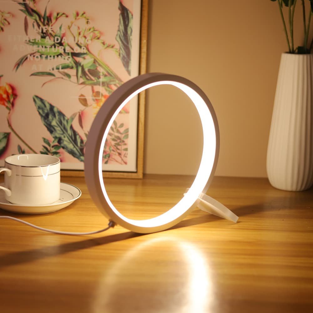Modern LED Ring Desk Lamp - USB Powered, 3 Color Modes, Dimmable - V888-Elosung26806 V888 ELOSUNG26806 202505151636 02