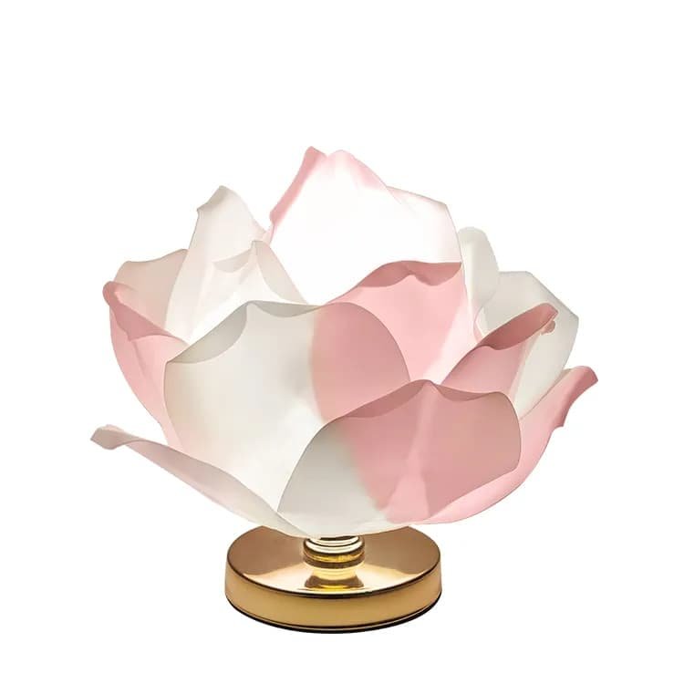 Champagne Elegant Lotus Flower Table Lamp - Decorative Bedside Night Light for Bedroom Ambiance - V888-Elosung27280 V888 ELOSUNG27280 202504291532 02