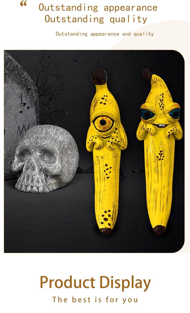 3 Pcs Style 1 Yellow Whimsical Magic Banana Monster Figurine - Quirky Resin Art Decor for Home & Party - V888-Elosung27384 V888 ELOSUNG27384 202505081712 04