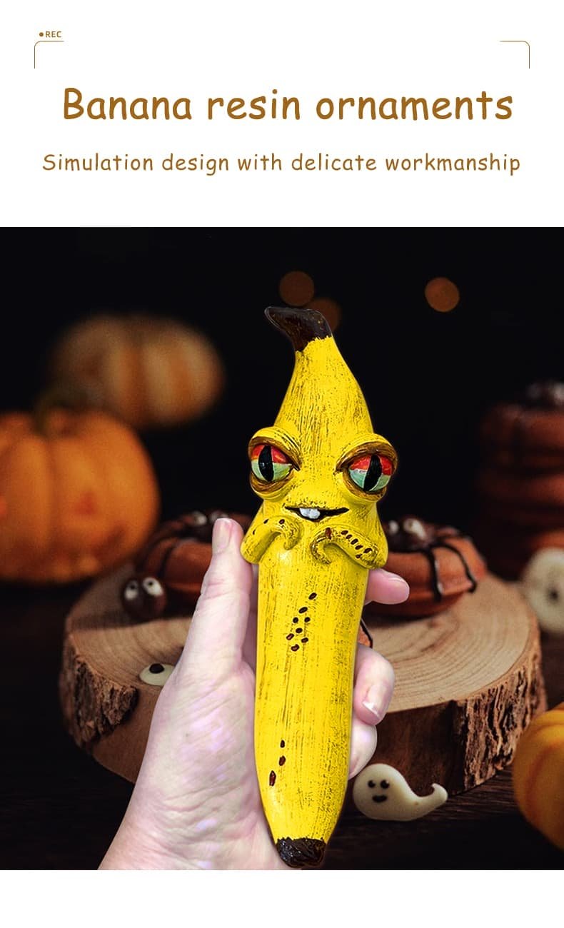 3 Pcs (Style 1+Style 2+Style 3) Yellow Whimsical Magic Banana Monster Figurine - Quirky Resin Art Decor for Home & Party - V888-Elosung27387 V888 ELOSUNG27387 202505081712 02