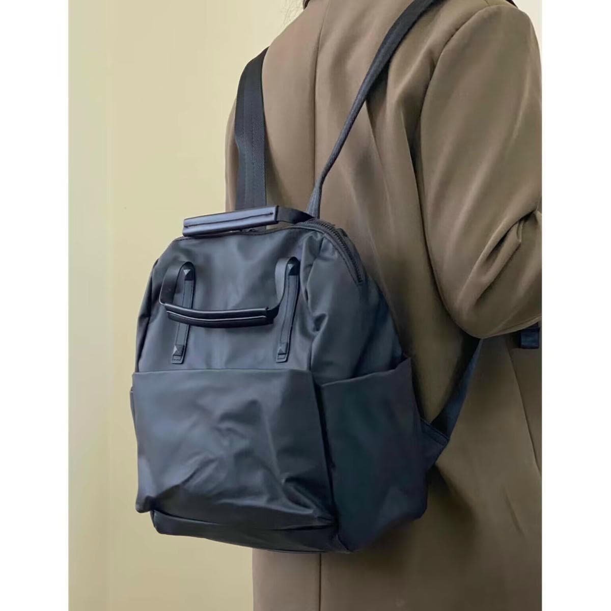 Size S Black Stylish Waterproof Nylon Backpack - Lightweight, Multi-Pocket for Travel, Commute & Daily Use - V888-Elosung27848 V888 ELOSUNG27848 202505231321 01