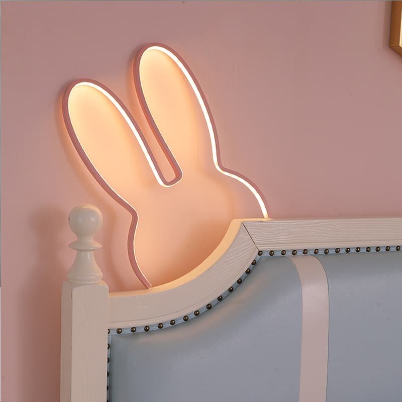 White 40x30cm Adorable Bunny LED Wall Night Light - USB Powered Warm White Lamp for Kids Room Decor - V888-Elosung28105 V888 ELOSUNG28105 202504281415 01
