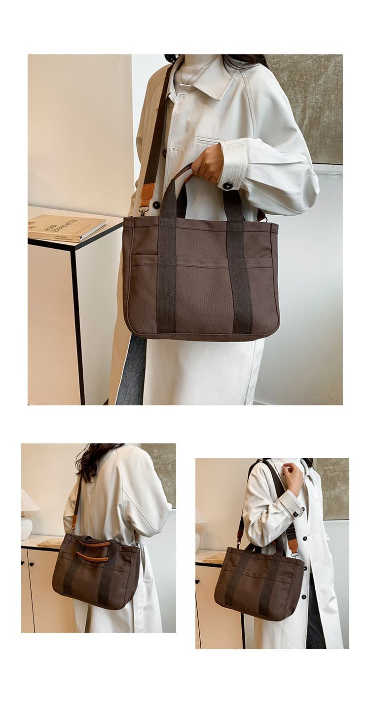 Coffee Stylish Multi-Functional Mommy Diaper Bag - Durable Canvas Tote - V888-Elosung33151 V888 ELOSUNG33151 202506041906 02