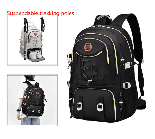 Black Stylish Large Capacity Backpack - Water-Resistant Oxford Rucksack for Travel, School & Daily Use - V888-Elosung33666 V888 ELOSUNG33666 202507021030 00