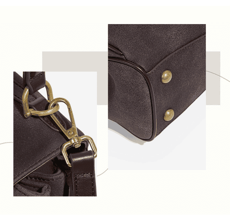 Grey Women's Vintage Suede Satchel Bag - Elegant Top Handle Purse with Gold Lock - V888-Elosung33779 V888 ELOSUNG33779 202508141920 02