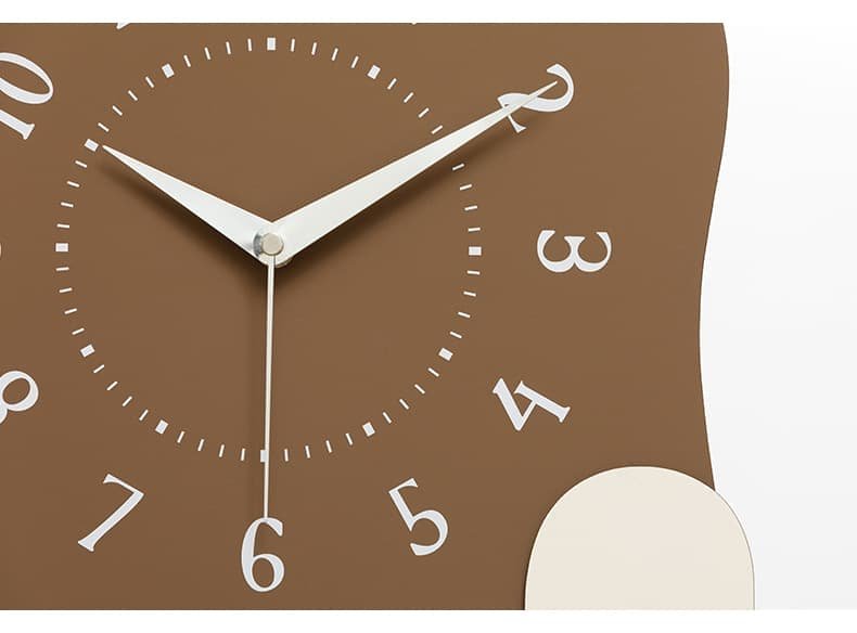 Abstract Modern Wall Clock - Silent Non-Ticking Decorative Clock with Wavy Design & Ceramic Accent(black) - V888-Elosung35436 V888 ELOSUNG35436 202506301040 03