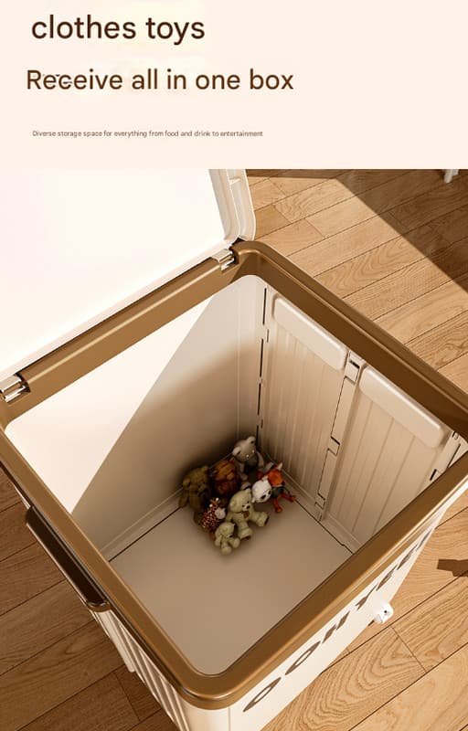 Beige Large Foldable Storage Box with Lid and Wheels - Heavy Duty Collapsible Toy Organizer Bin - V888-Elosung36117 V888 ELOSUNG36117 202508041442 03