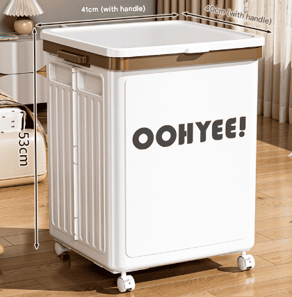 White Large Foldable Storage Box with Lid and Wheels - Heavy Duty Collapsible Toy Organizer Bin - V888-Elosung36118 V888 ELOSUNG36118 202508041442 00