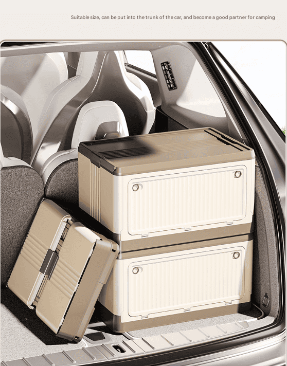 Size S Grey Collapsible Storage Box with Wheels and Telescopic Handle - Stackable Folding Crate for Car & Home - V888-Elosung36121 V888 ELOSUNG36121 202508041445 06