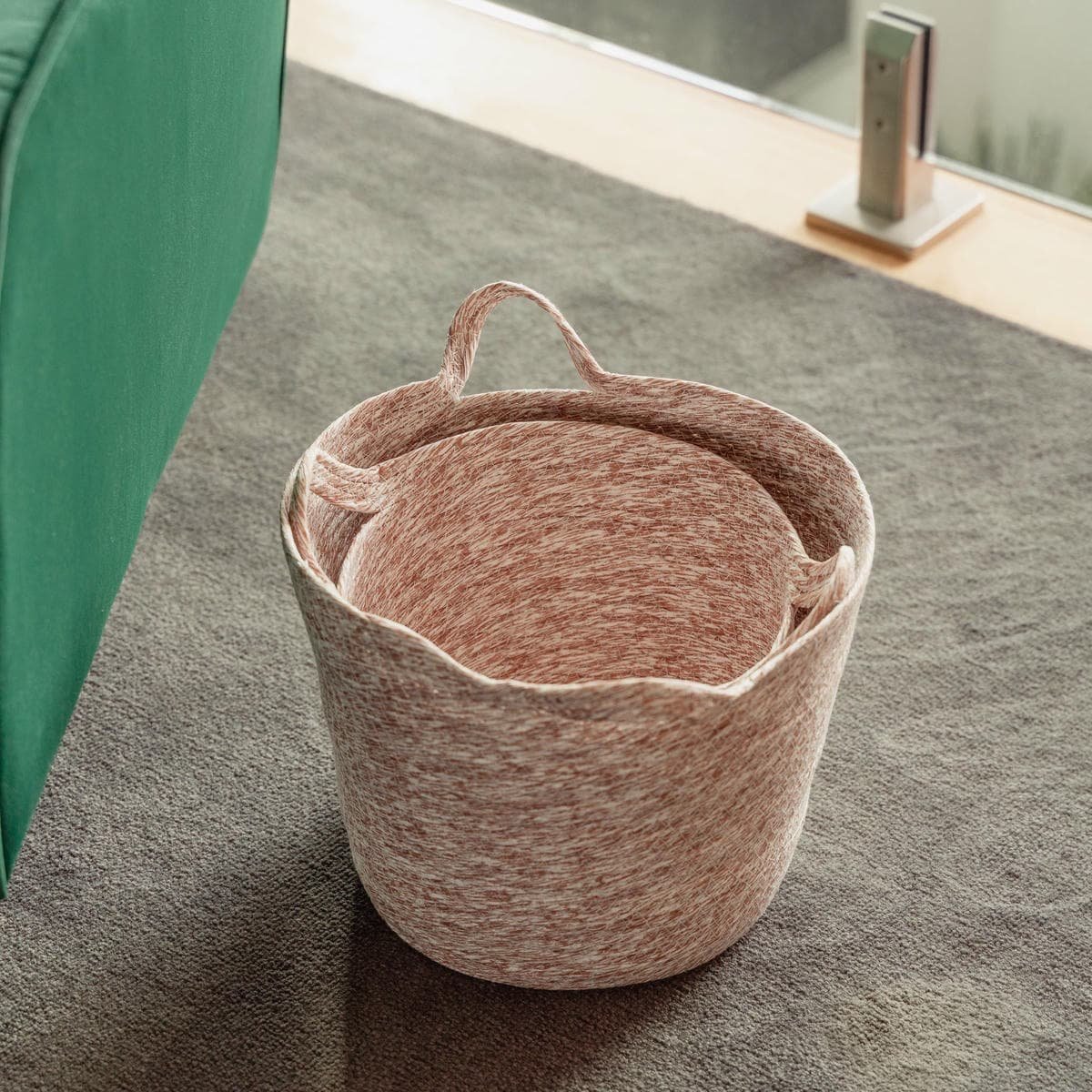 2 Piece Cotton Rope String Carry Handles Storage Baskets Set - V915-MB0051 V915 MB0051 204067 02